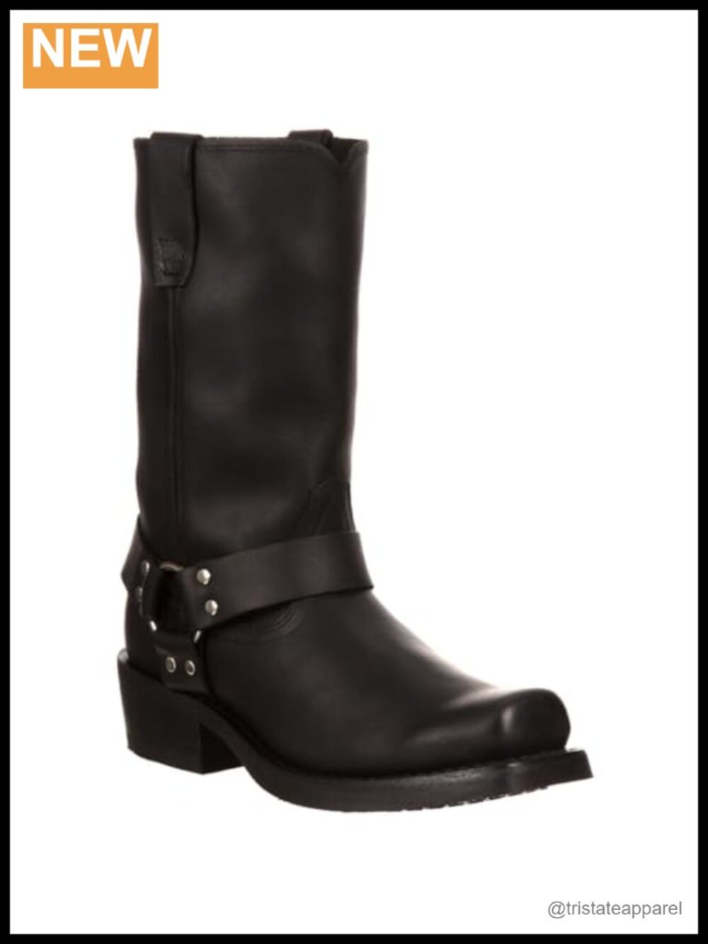 Women's Western Mid-Calf Boots Leather Harness Snoot Toe Goodyear Welt Pull-On
